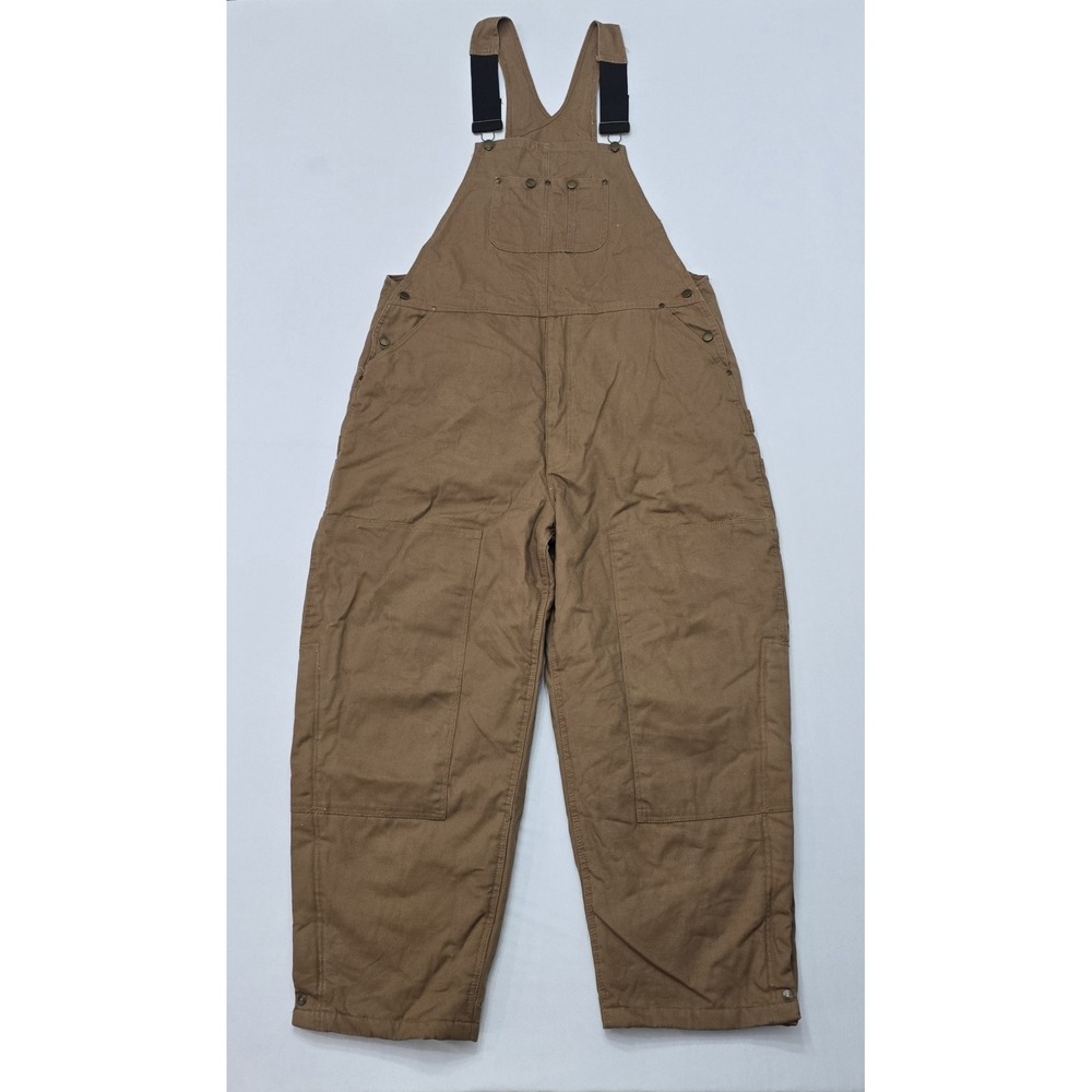 WFS Element Gear Men 2XL Brown Insulated Cotton Duck Canvas Bib Work Overalls